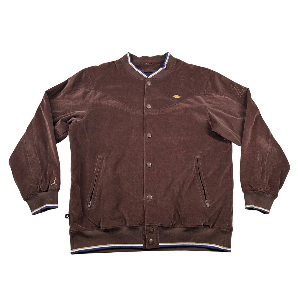 Vintage Jordan Varsity Jacket Mens XXL Brown Corduroy Jumpman 2000s Y2k 275467